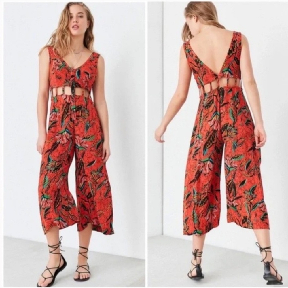 Ecote Multicolor Patterned Jumpsuit With Cut Outs